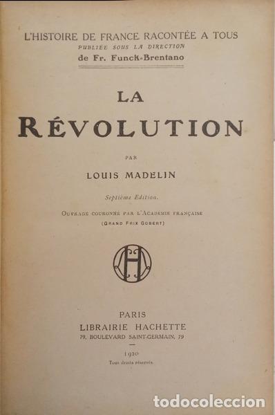 Libros: MADELIN. (Louis) - LA R&Eacute;VOLUTION. - Foto 1