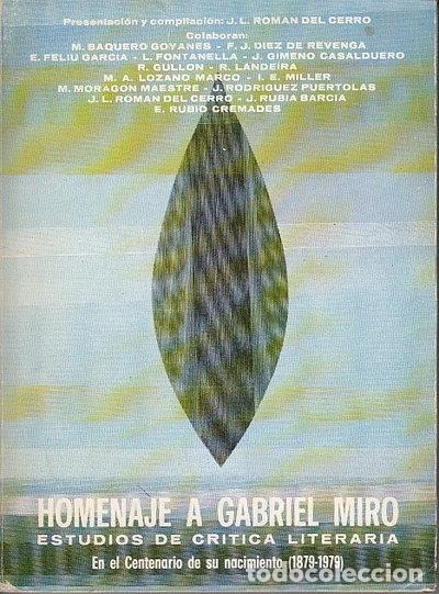 Libros: Homenaje a Gabriel Mir&oacute;- 9788472315051