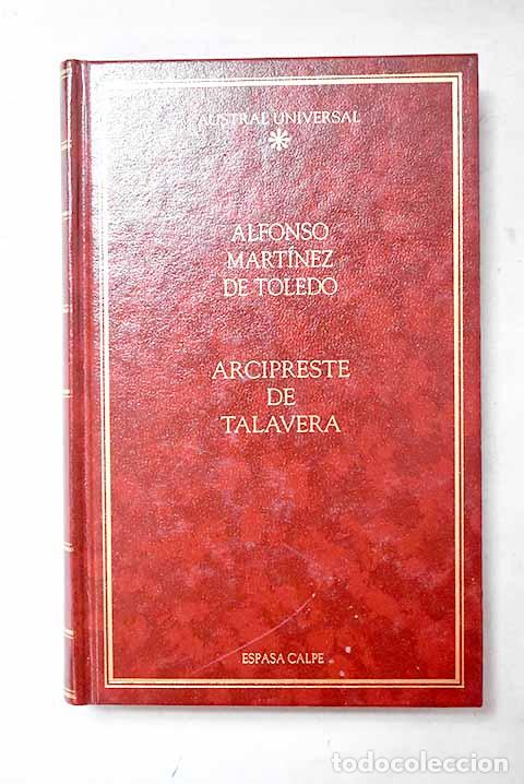 Libros: Arcipreste de Talavera.- Mart&iacute;nez de Toledo, Alfonso