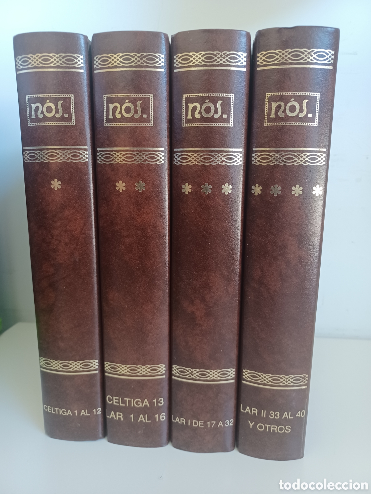 Libros: Nos (Bolet&iacute;n mensual da cultura galega): colecciones C&eacute;ltiga y Lar. Obra en 4 tomos/ Edivar, 1989