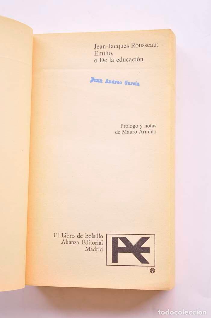 Libros: Emilio o La educaci&oacute;n - ROUSSEAU, Jean Jacques - Foto 2