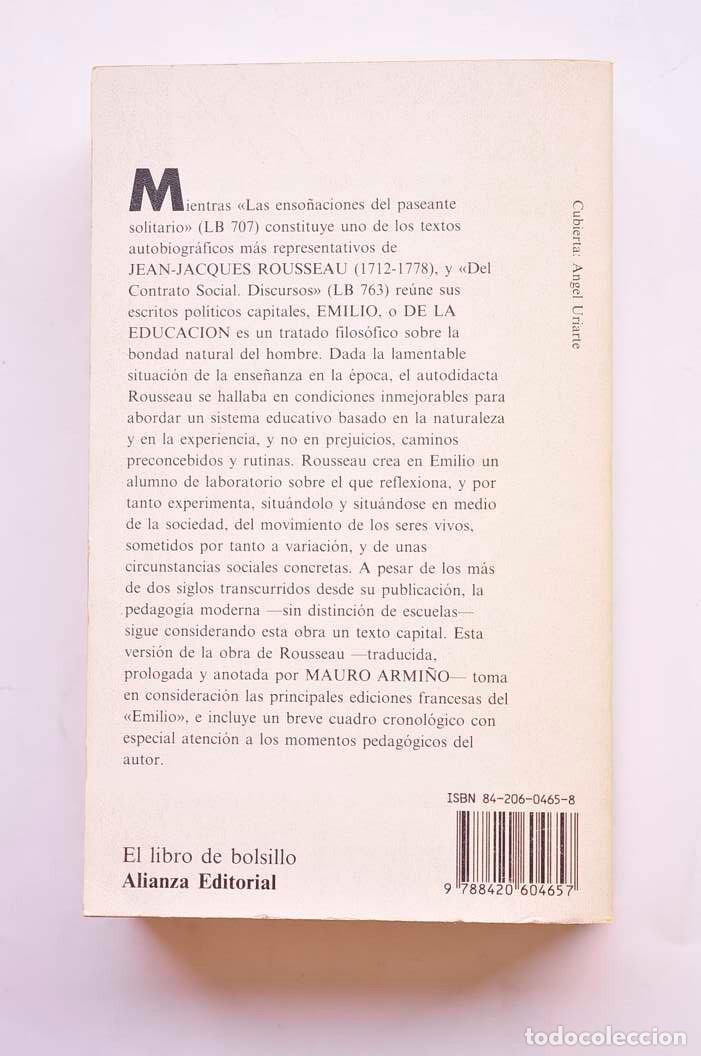 Libros: Emilio o La educaci&oacute;n - ROUSSEAU, Jean Jacques - Foto 3