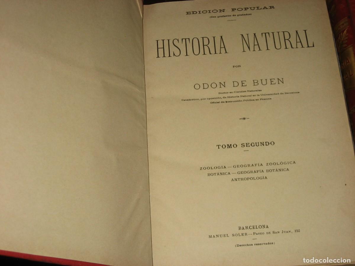 Libros: HISTORIA NATURAL. 2 TOMOS - Odon de Buen - Foto 5