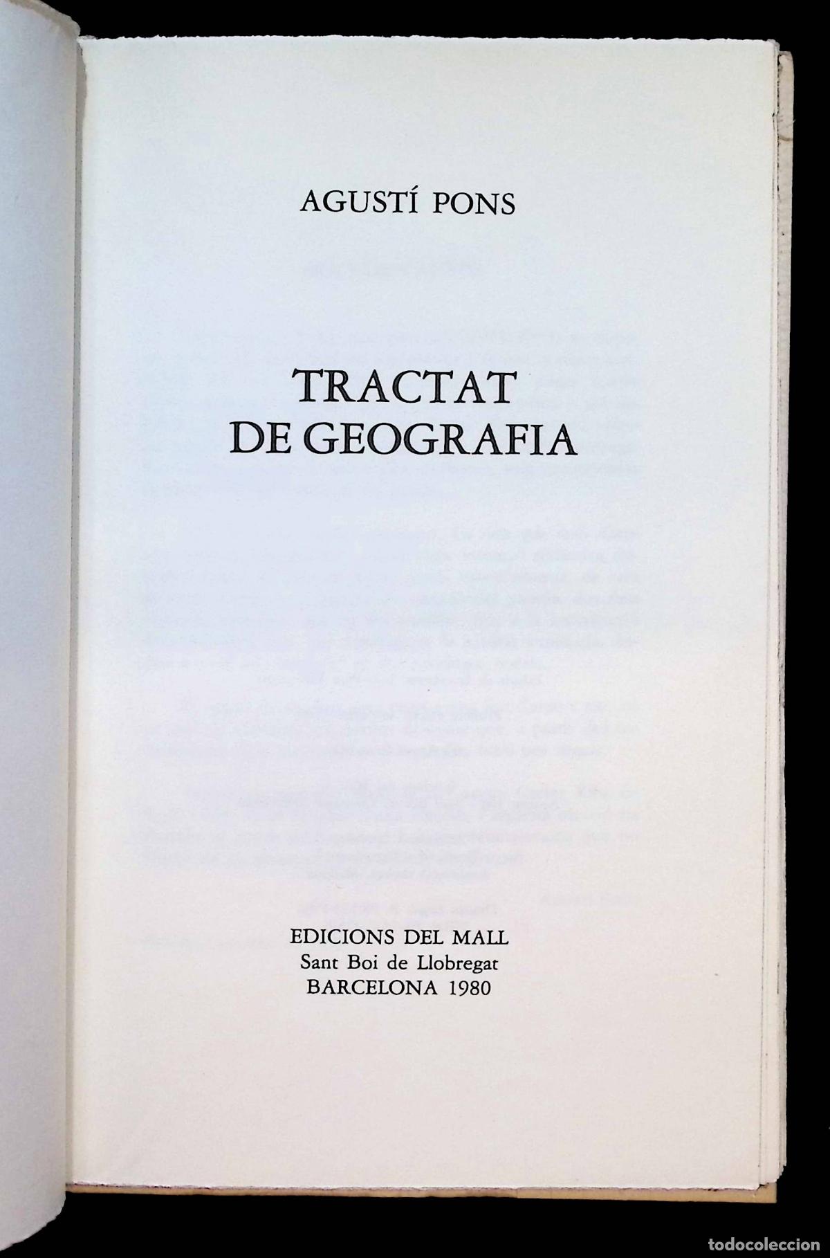 Libros: TRACTAT DE GEOGRAFIA. - PONS, Agust&iacute;. - Foto 3