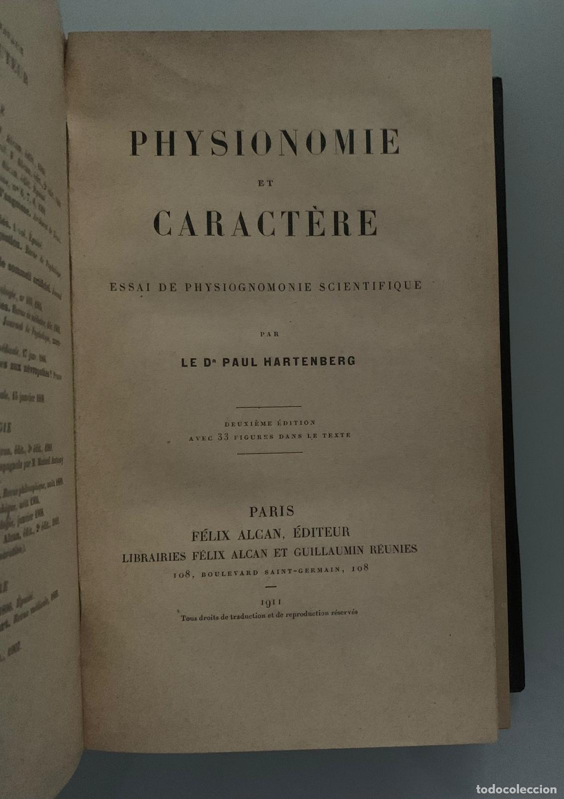 Libros: PHYSIONOMIE ET CARACT&Egrave;RE - Paul Hartenberg - Foto 3