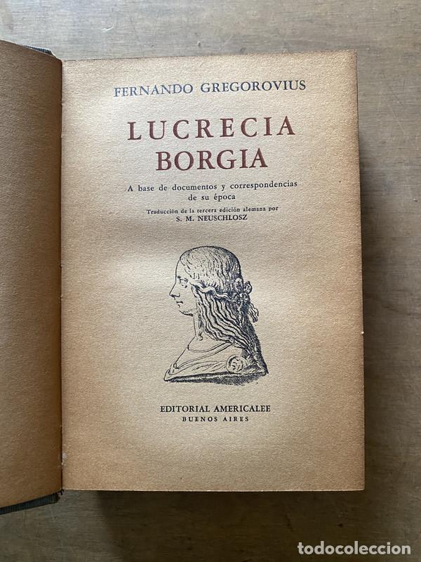 Livres: Lucrecia Borgia - Gregorovius Fernando