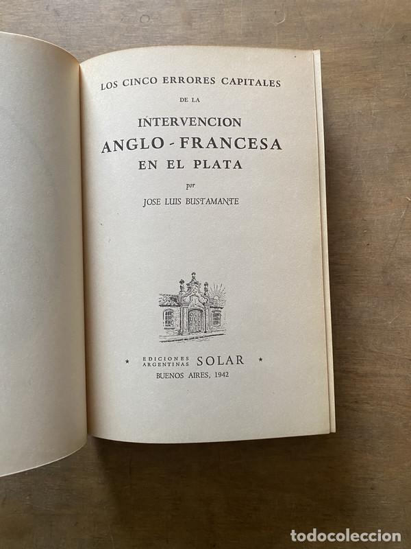 Livros em segunda m&atilde;o: Los cinco errores capitales de la intervencion Anglo-Francesa en el Plata - Bustamante Jose Luis