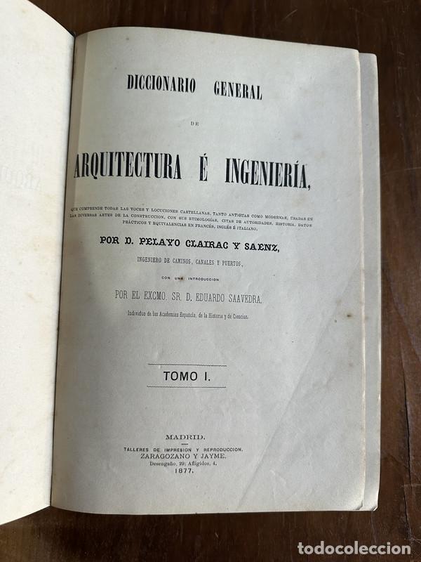 Libros: Diccionario General de Arquitectura e Ingenieria - Clairac y Saenz Pelayo