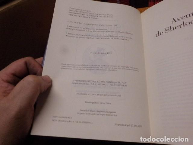 Libros: SHERLOCK HOLMES SIR ARTHUR CONAN DOYLE OBRA COMPLETA 4 TOMOS - Foto 6