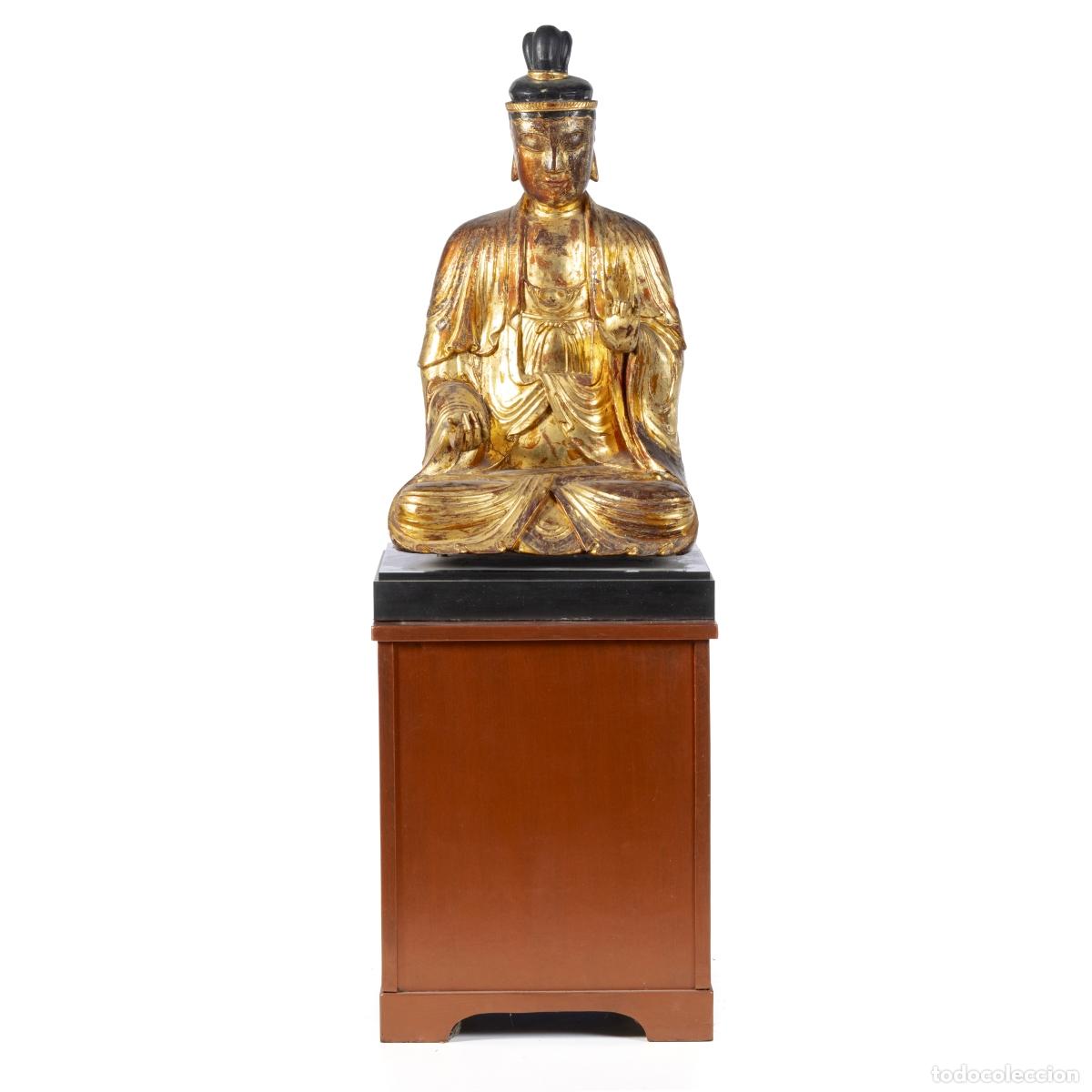 Libros: Arte asi&aacute;tico - Buda sentado Kuan Yin / Guanyin - Siglo XIX (173 cm)