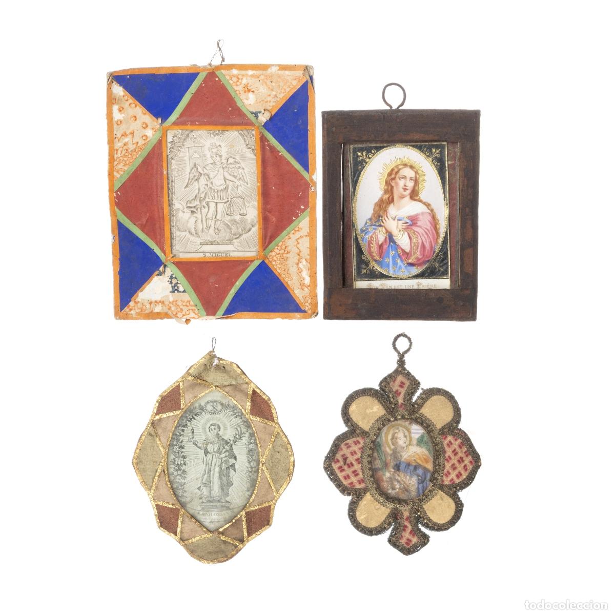 Libri di seconda mano: Arte sacro - 3 paneles + 1 grabado - Siglo XIX
