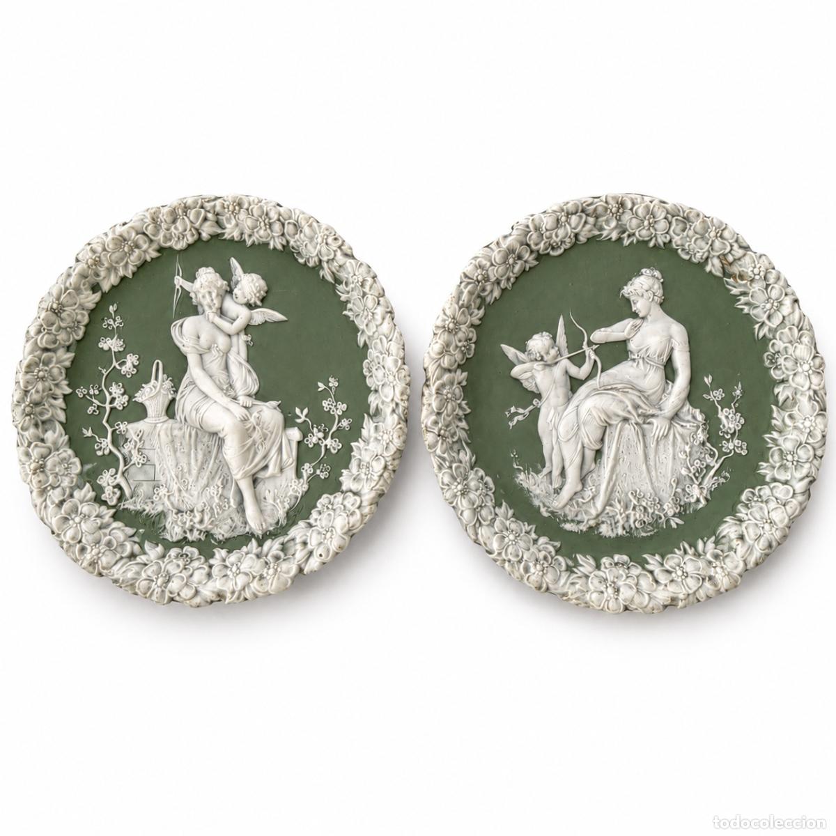 Livros em segunda m&atilde;o: Porcelana - 2 platos de pared - Venus y Cupido - Schafer & Vater