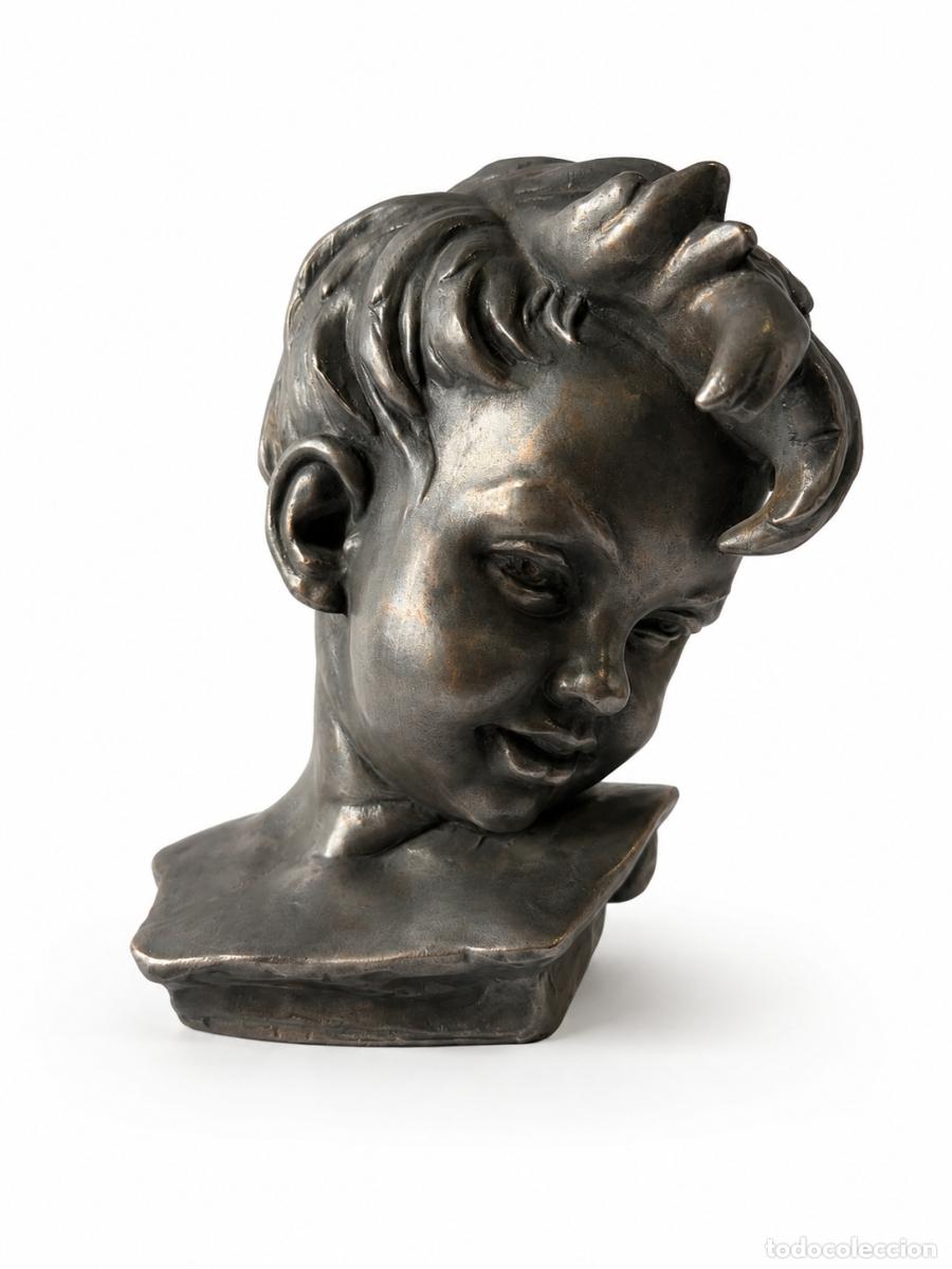 Libros: Escultura - Bruno Merli - Busto de un ni&ntilde;o (firmado)