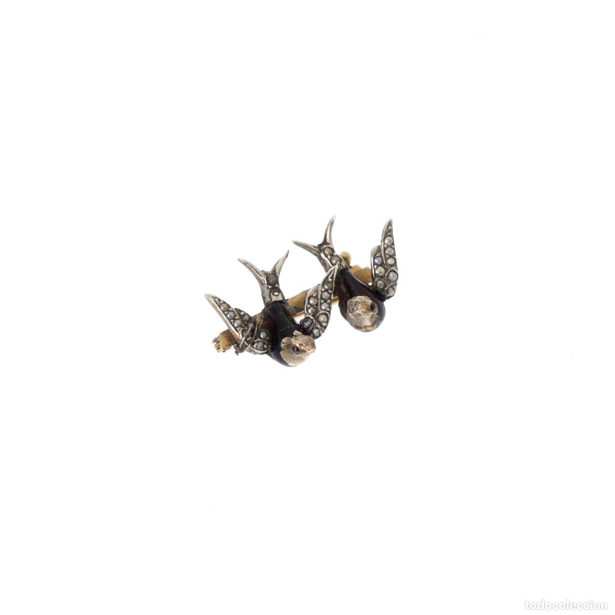 Libros: Joyas - Broche de golondrina en plata y oro de 19,2 quilates - Siglo XIX