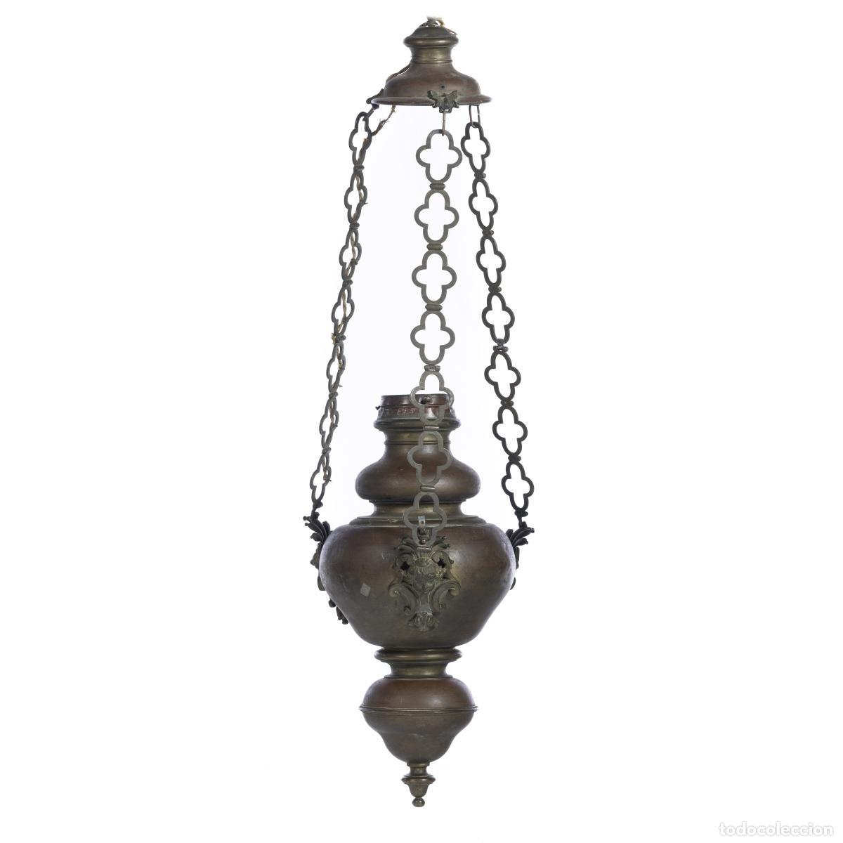 Livres: Iluminaci&oacute;n - Farol colgante, de cobre - siglo XVIII (116 cm)