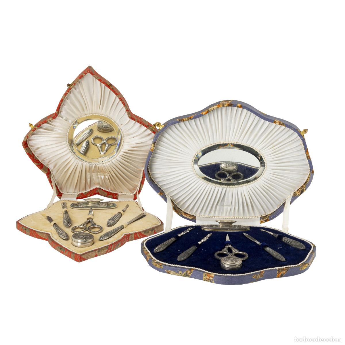 Libros: Plata - Dos estuches de aseo - Siglo XIX - Foto 1