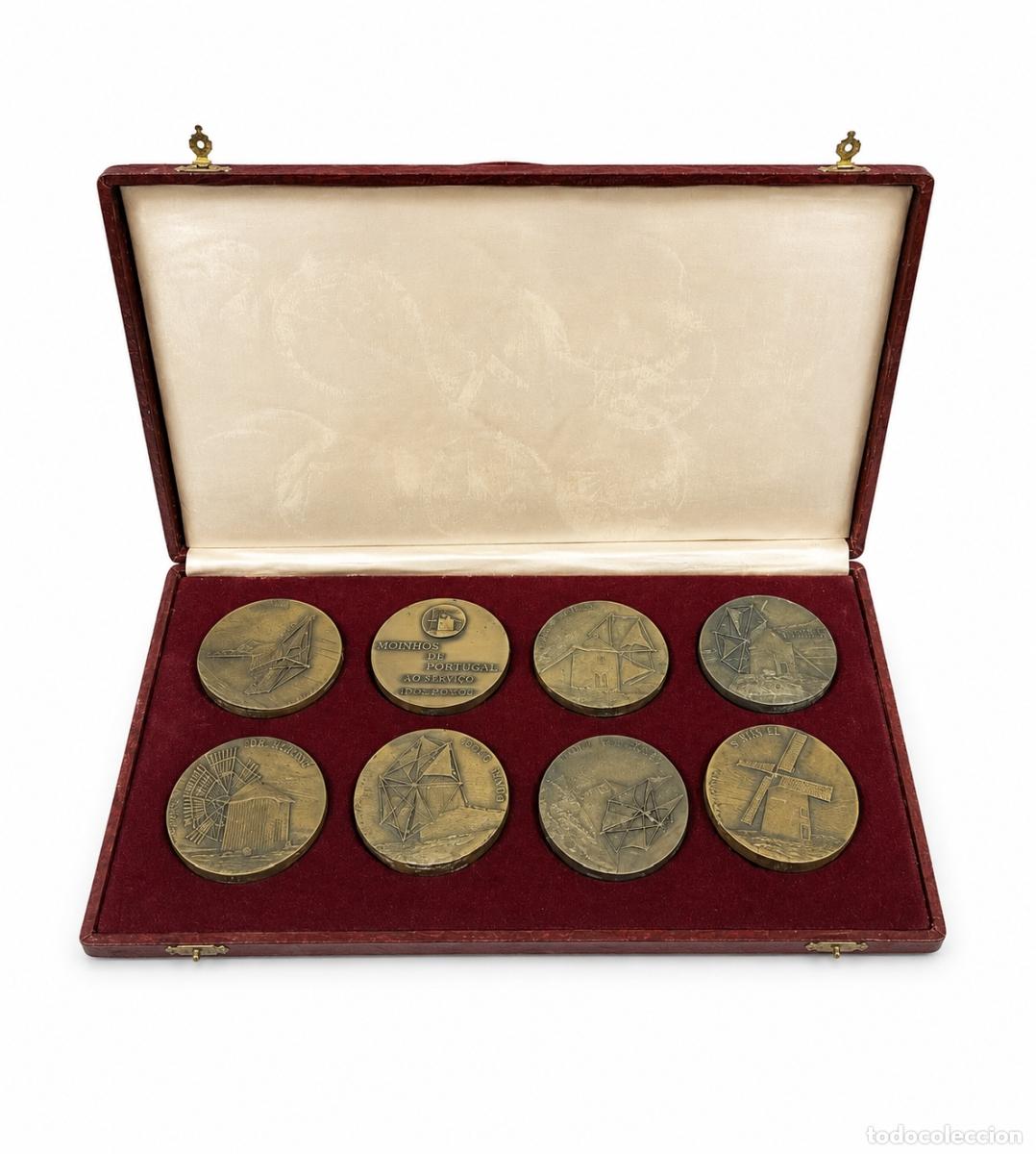 Libros: Medallas - Colecci&oacute;n de molinos de viento de Portugal - 9 medallas 1973