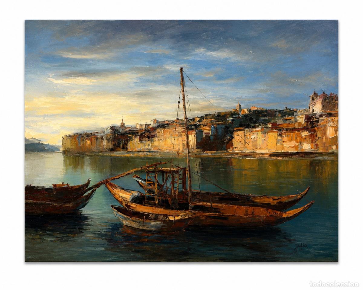 books: Pintura - Jusa (siglo XX) - Ribeira do Porto (firmado)