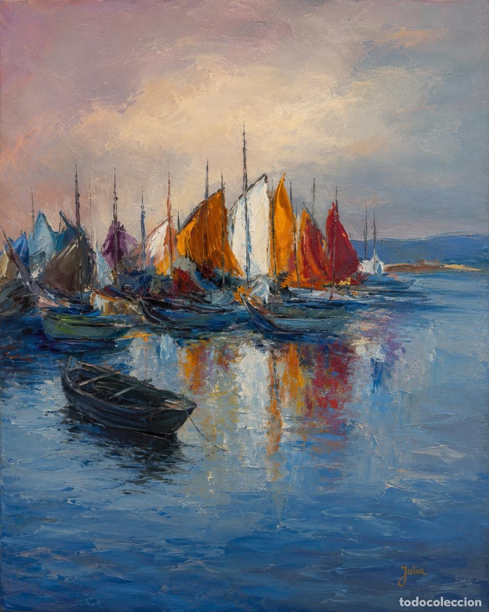 books: Pintura - Jusa (siglo XX) - Barcos (firmada)