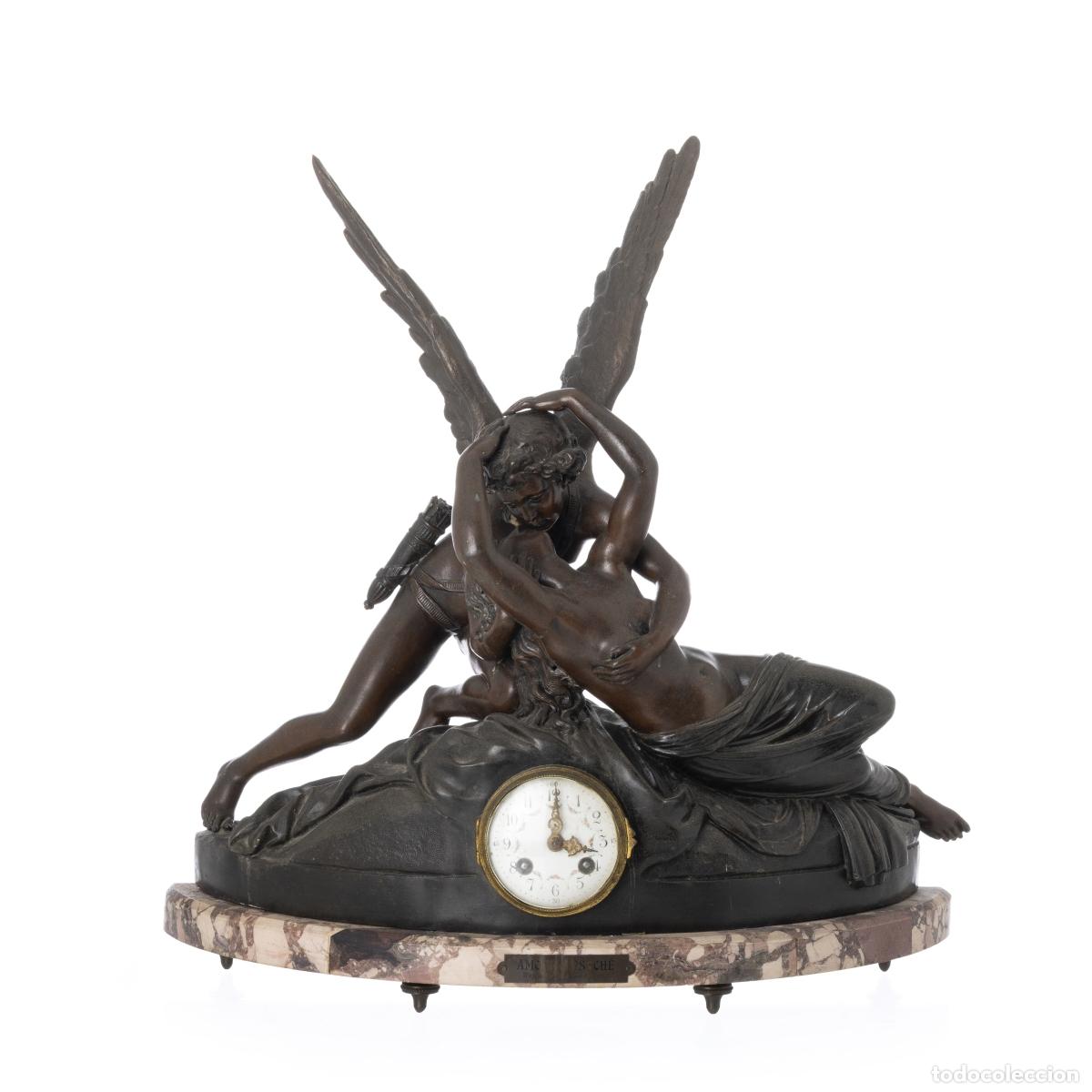 Libros: Reloj de mesa - Amour et Psych&eacute; - siglo XIX