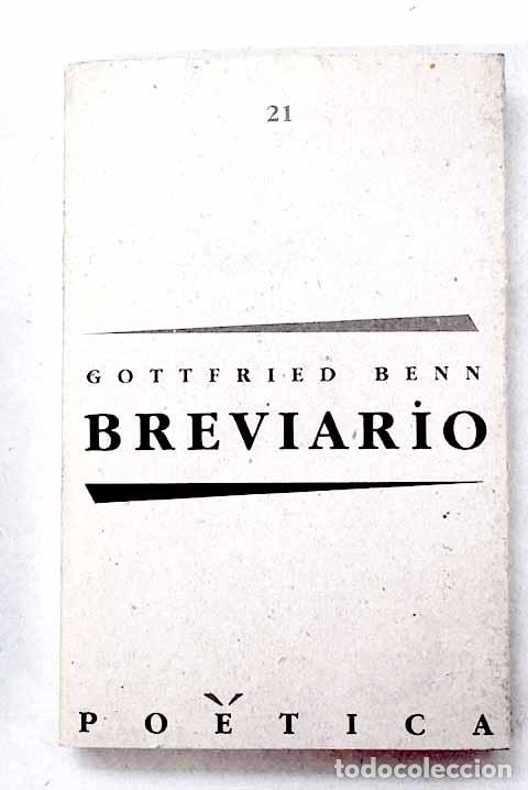 Libros: Breviario: Benn, Gottfried.- Benn, Gottfried