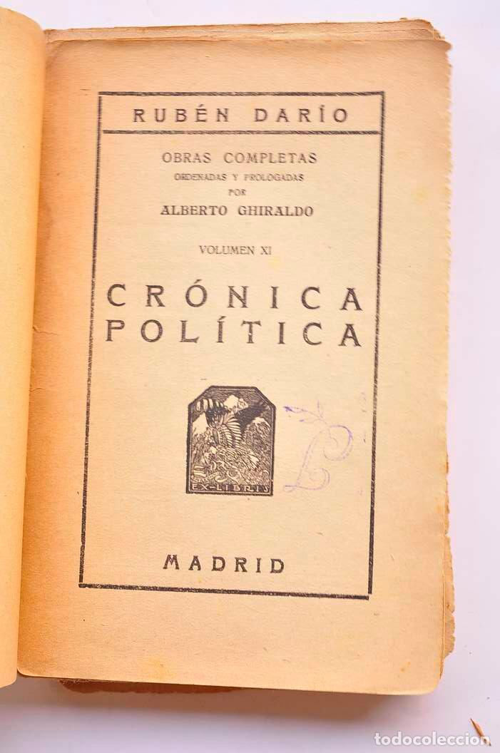 Libros: Cr&oacute;nica pol&iacute;tica - DAR&Iacute;O, Rub&eacute;n - Foto 3