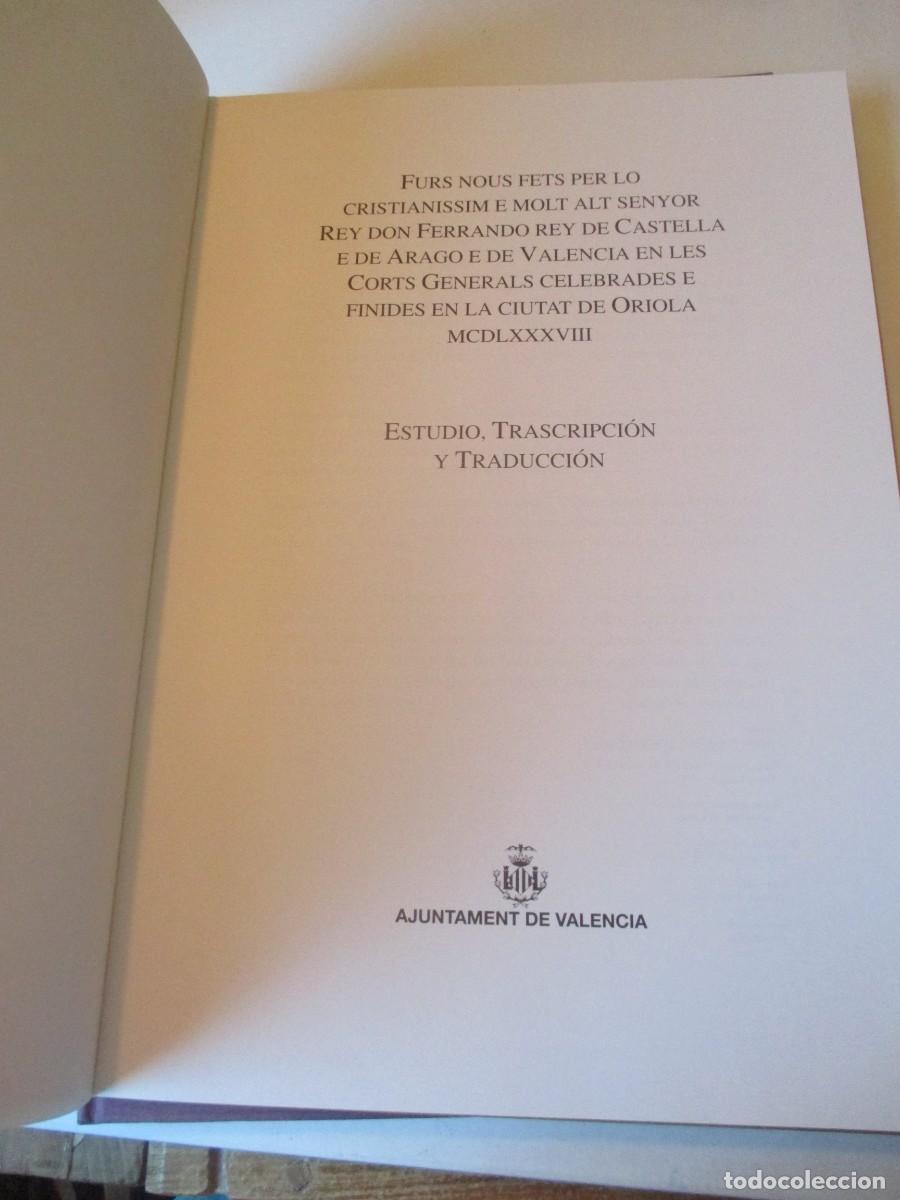 Libros: Furs D&acute;Oriola ( Facsimil ) ( 2 tomos ) W41136 - Foto 3