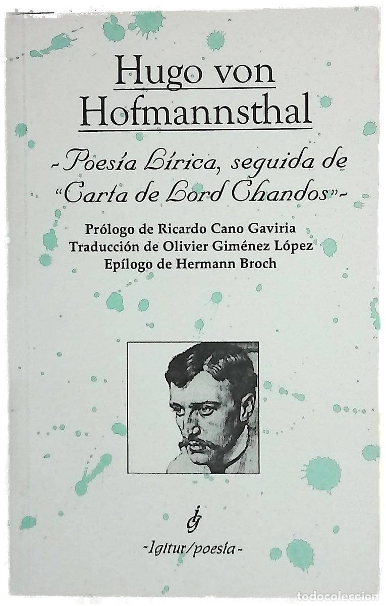 Libros: Poes&iacute;a l&iacute;rica, seguida de &rdquo;Carta de Lord Chandos&rdquo;