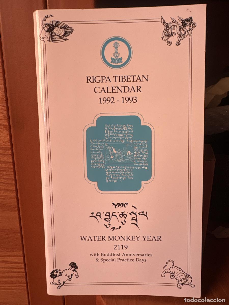 Libros: RIGPA TIBETAN CALENDAR 1992-1993. WATER MONKEY YEAR 2119 - TDK495