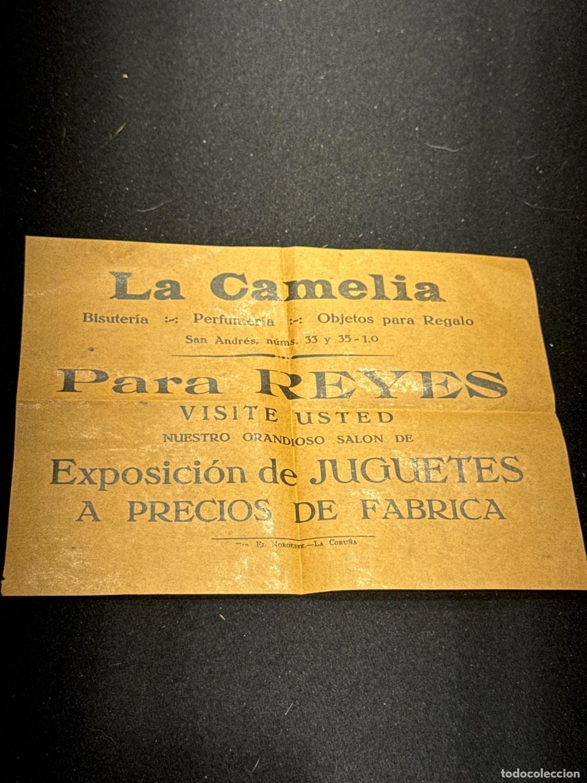 Libros: Folleto publicitario antiguo. La Camelia. San Andr&eacute;s 33 y 35. A Coru&ntilde;a - VVAA