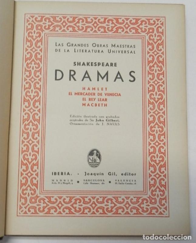 Libros: Dramas (Hamlet, El mercader de Venecia, El rey Lear, Macbeth) - Shakespeare, William