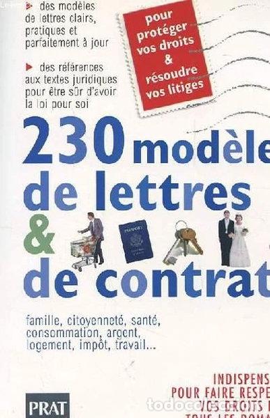 Livres: 230 mod&egrave;les de lettres et de contrats- 9782858903252