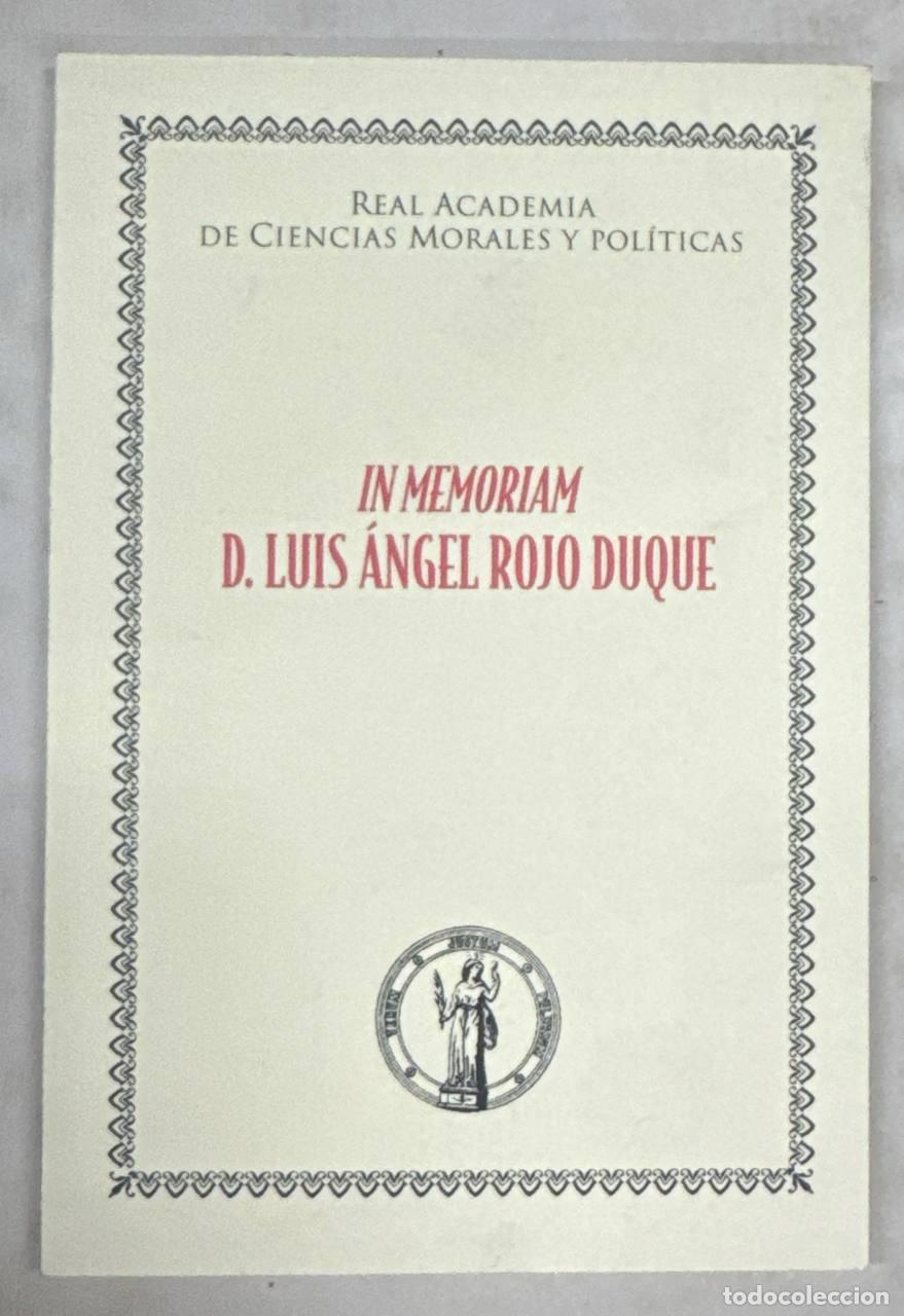 Libros: IN MEMORIAM D. LUIS &Aacute;NGEL ROJO DUQUE