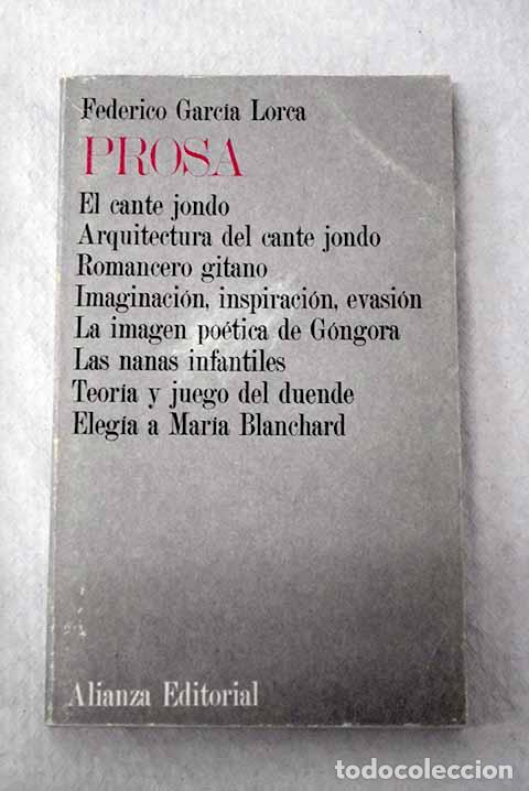 Libros: Prosa: Garc&iacute;a Lorca, Federico.- Garc&iacute;a Lorca, Federico
