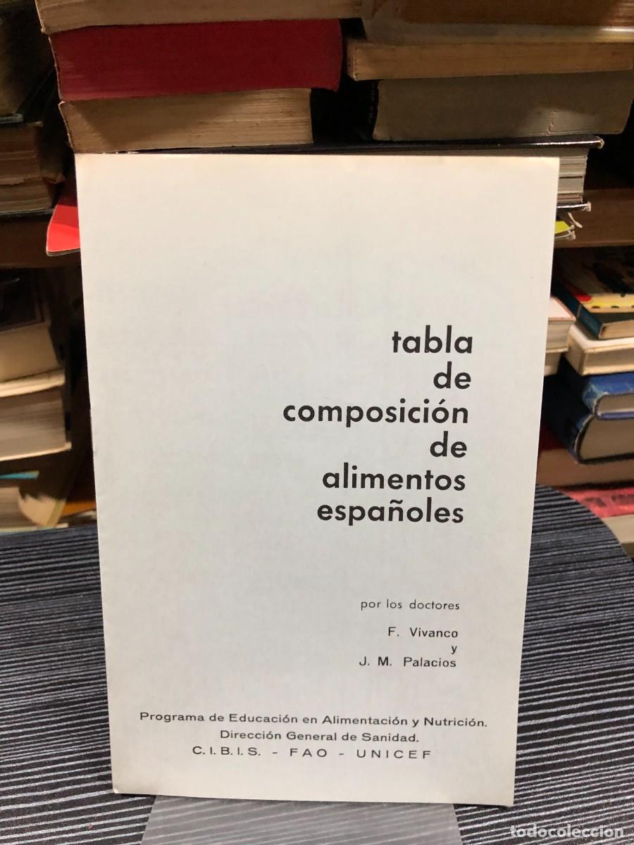 Libros: Tabla de Composici&oacute;n de Alimentos Espa&ntilde;oles Por los doctores F. Vivanco y J. M. Palacios