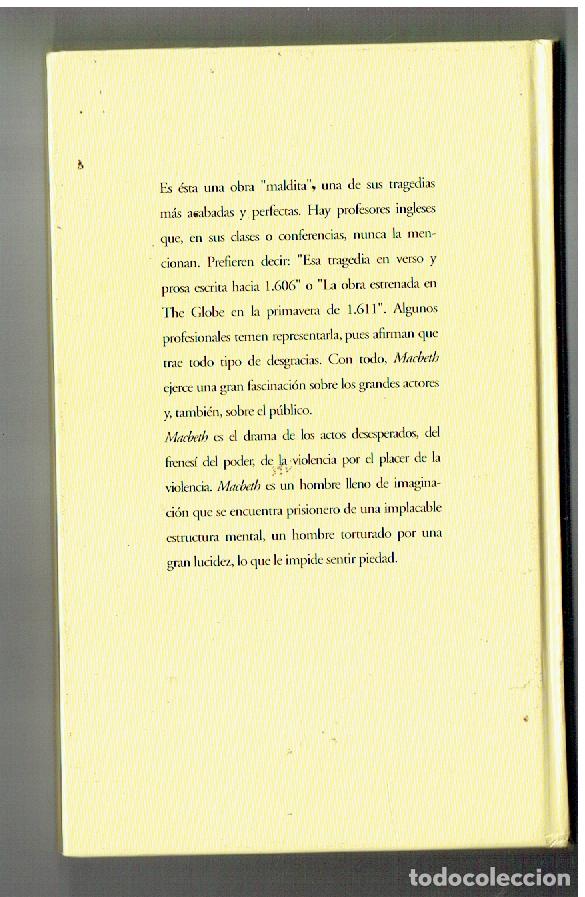 Libros: MACBETH. WILLIAM SHAKESPEARE. PLANETA, 2000. RF. Z/32 - Foto 2
