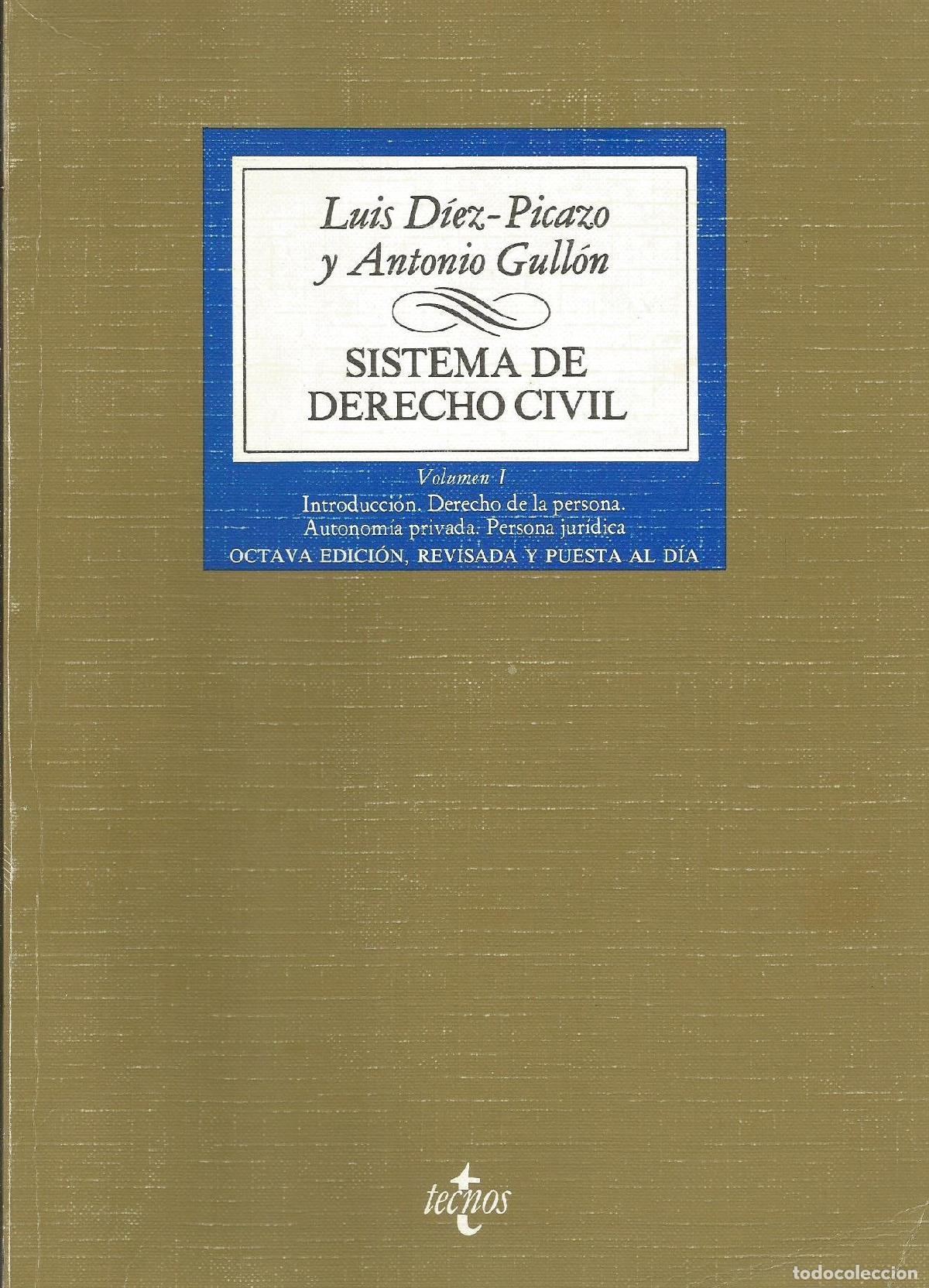 Libri di seconda mano: Sistema de derecho civil vol. I