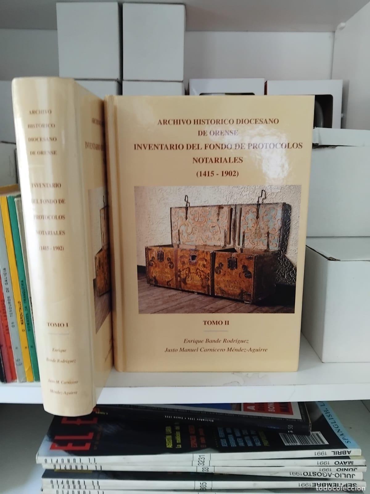 Libros: Inventario de protocolos notariales (1415-1902) del Archivo Diocesano de Orense. 2 tomos -