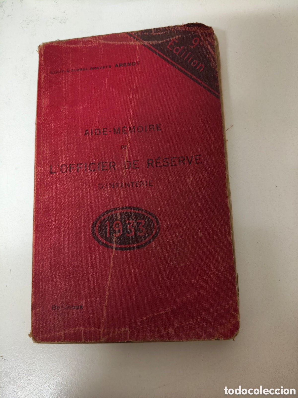Livres: Aide memoire de l ofificier de reserve d infanterie 1933