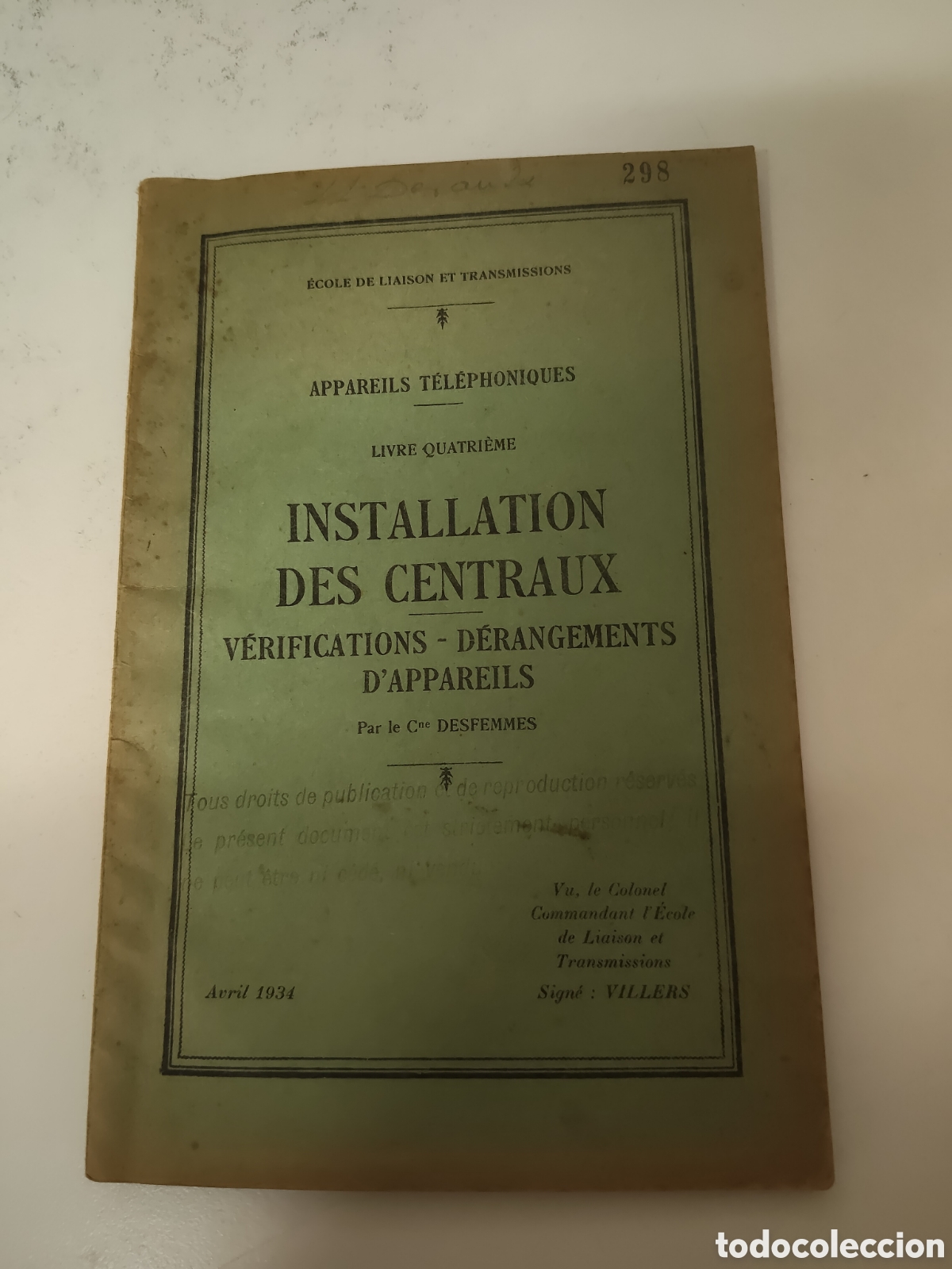 Libros: INSTALLATION DES CENTRAUX V&Eacute;RIFICATIONS - D&Eacute;RANGEMENTS D'APPAREILS Par le Che DESFEMMES