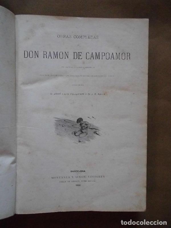 B&uuml;cher: OBRAS COMPLETAS de DON RAMON DE CAMPOAMOR ... Ilustradas con grabados intercalados en el texto de J.