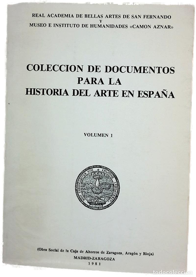 Libros: Colecci&oacute;n de documentos para la Historia del Arte en Espa&ntilde;a