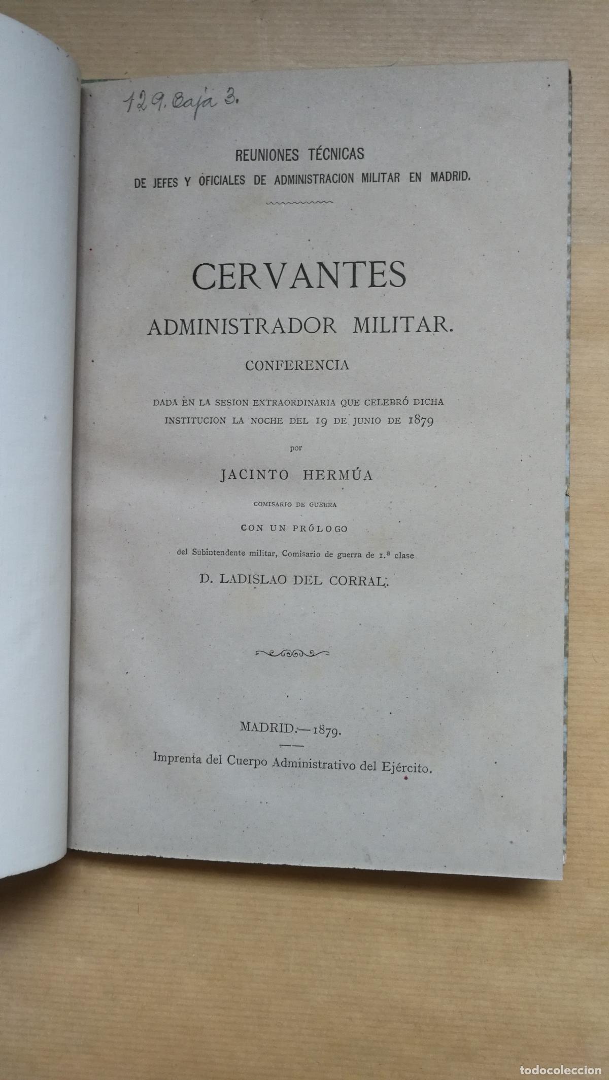 books: Cervantes Administrador Militar. Conferencia�� - &rdquo;HERMUA, Jacinto&rdquo;