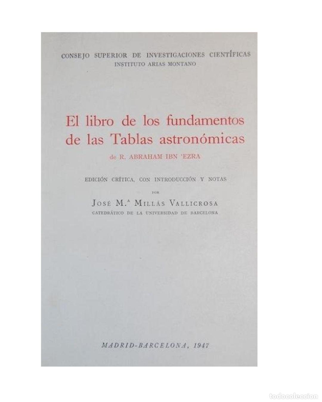 Libros: El libro de los fundamentos de las Tablas astron&oacute;micas de R. Abraham b. Meir Ibn Ezra -
