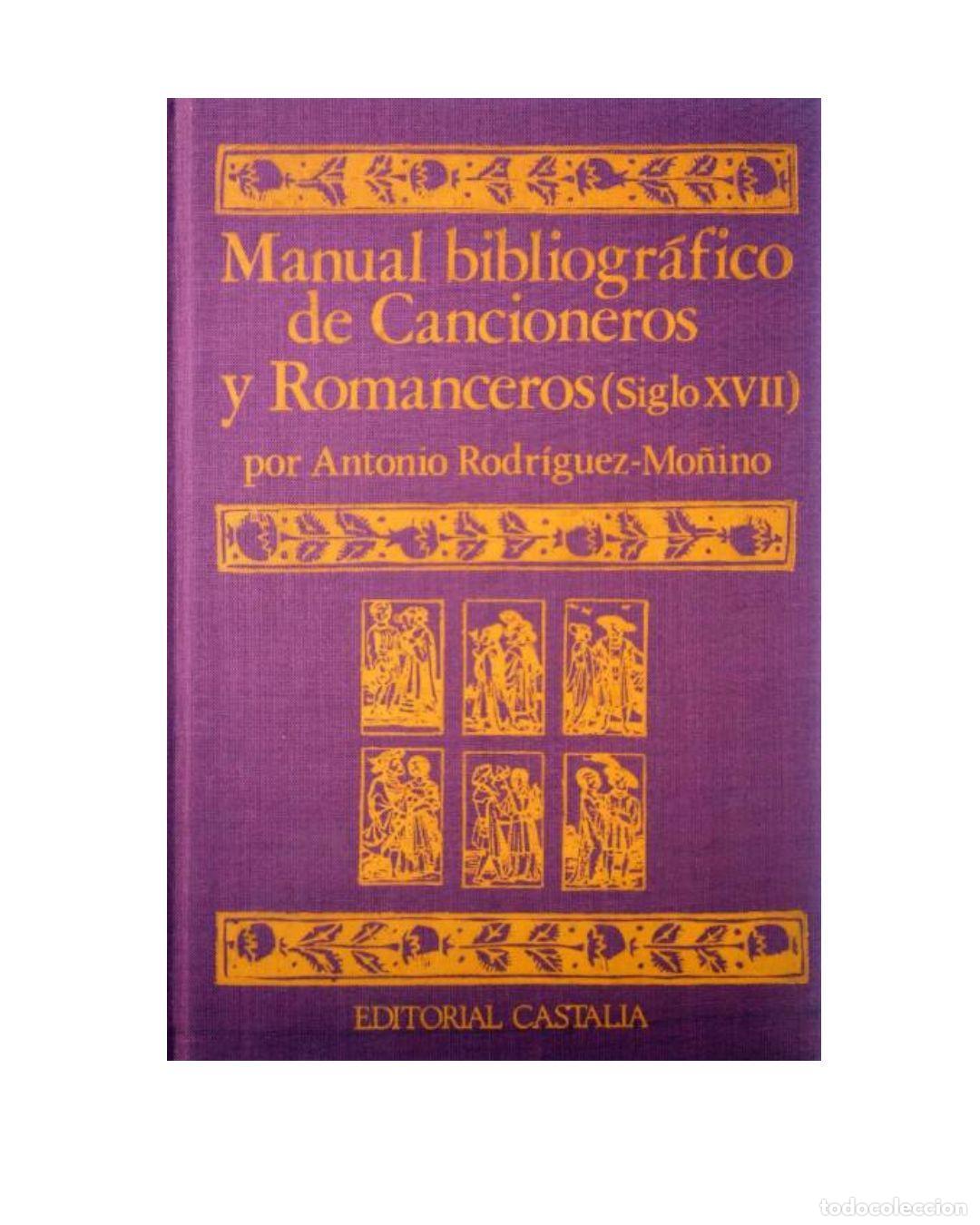 Libros: Manual Bibliografico de Cancioneros y Romanceros (S. Xvii) -