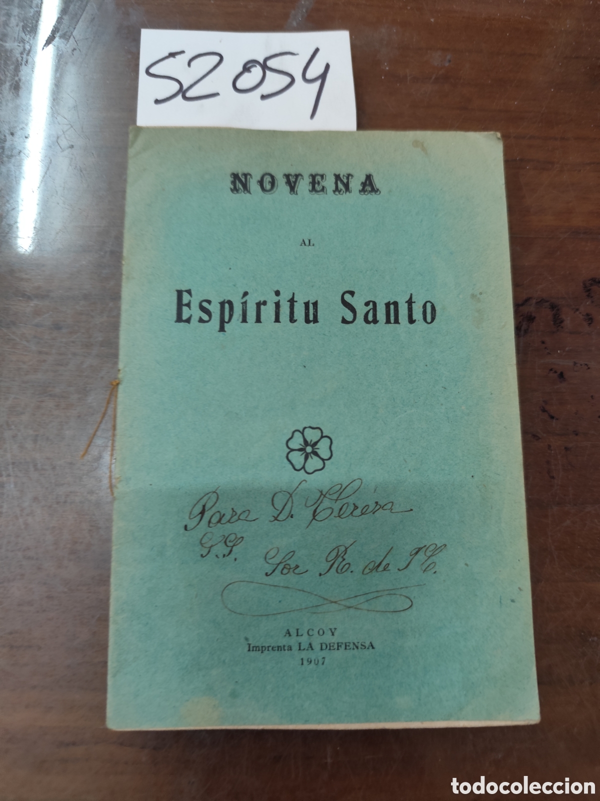Livres: NOVENA AL ESPIRITU SANTO. A&ntilde;o 1907