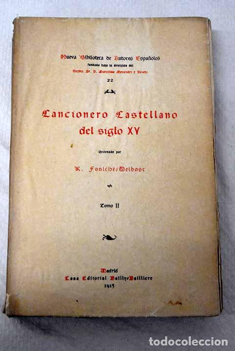 Libri di seconda mano: Cancionero castellano del siglo XV, tomo II