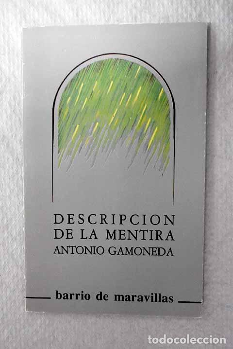 Livres: Descripci&oacute;n de la mentira.- Gamoneda, Antonio
