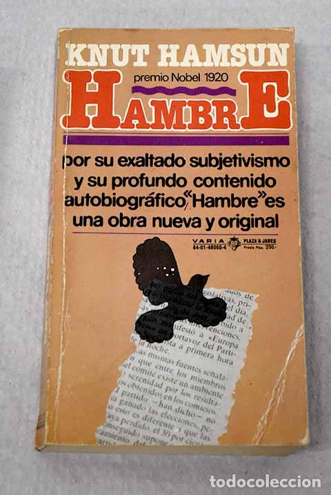 Libros: Hambre: Hamsun, Knut.- Hamsun, Knut