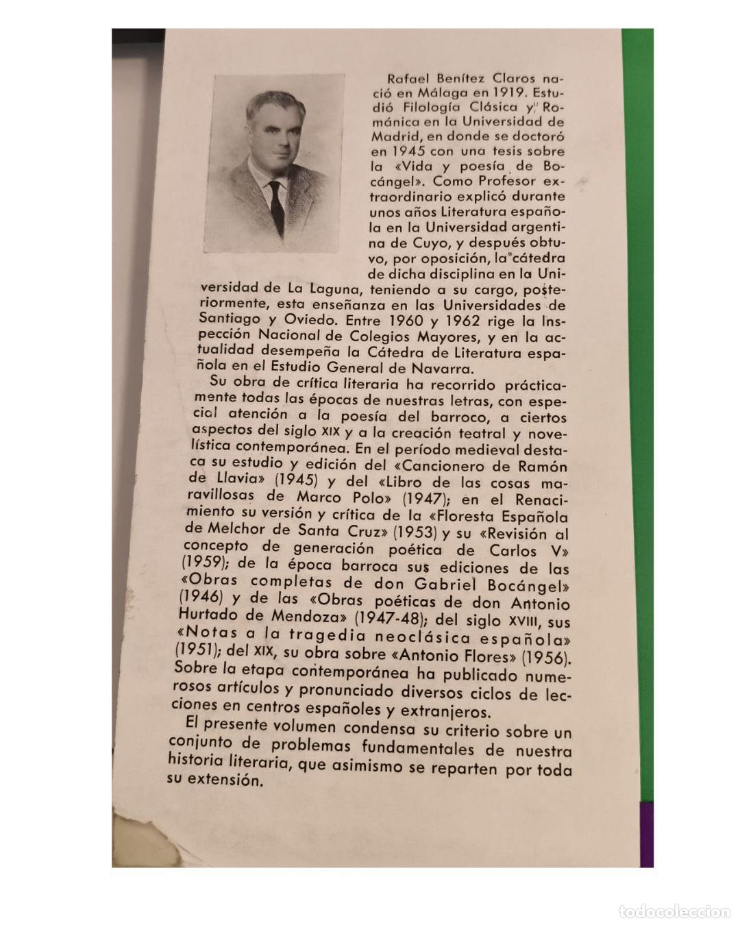 Libros: Visi&oacute;n de la literatura Espa&ntilde;ola - Rafael Ben&iacute;tez